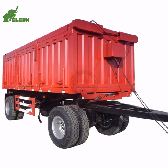 2 Axles Drawbar Wings Open Box Trailers