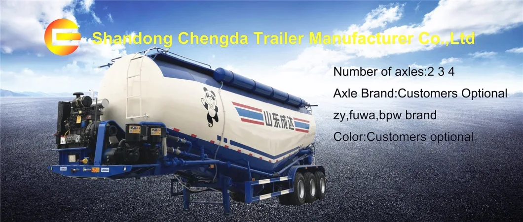 Chengda Brand New Tri-Axle 40cbm 45cbm Dry Silo Bulk Powder Cement Tank Trailer