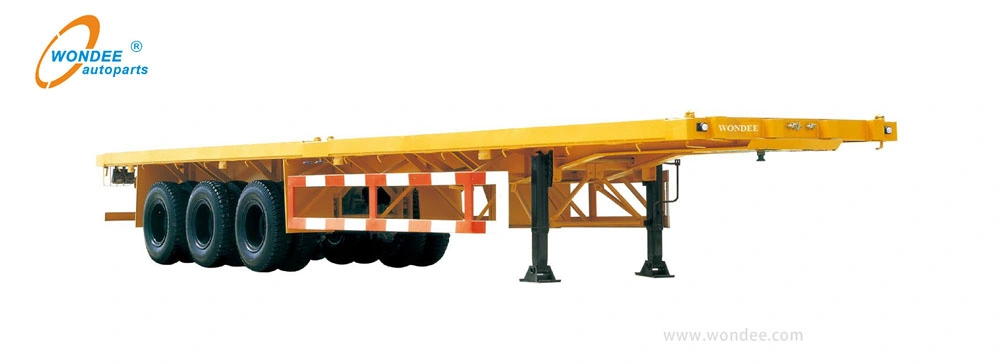 3 Axles 40FT Flat Bed Semi Trailers Flatbed Container Semi Trailer for Sale