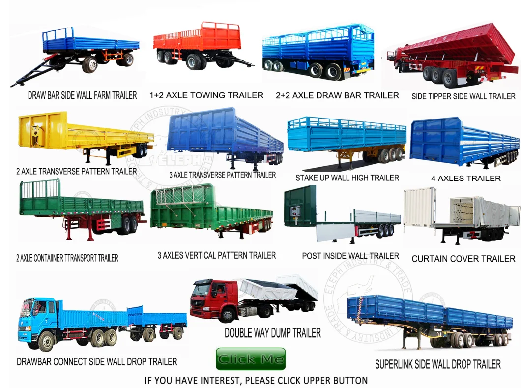 Drawbar 1+2axle Container Transport Wagon Wood Limber Log Full Flatbed Chassis Semi Trailer