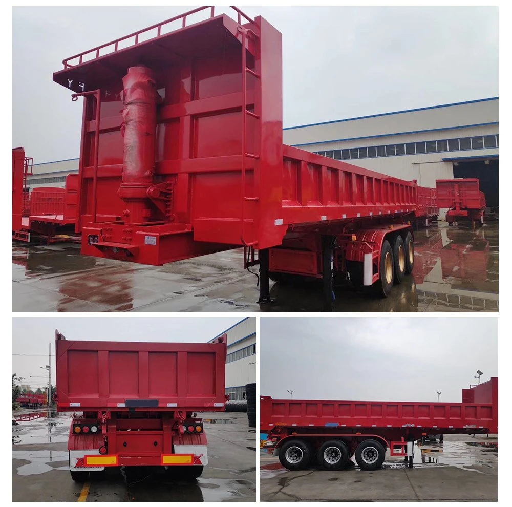 Hot Sale 3axle Dump Tipper Cargo Flatbed Heavy Truck Semi Trailer