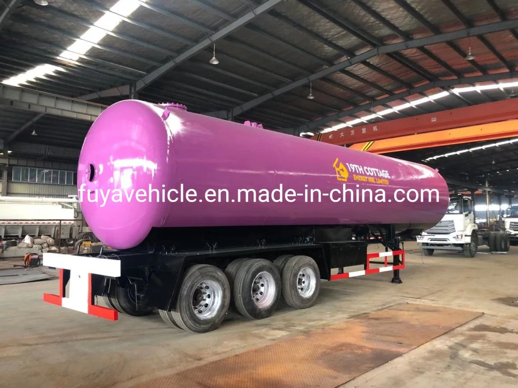 3 Axle 60 000 Liters 30mt 60cbm Propane Gas LPG Road Tanker Trailer with Flowmeter System