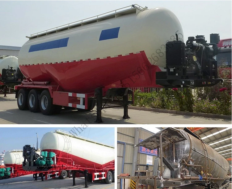 V Style 3 Axle 30-90cbm Cement Silo Compressor Trailer