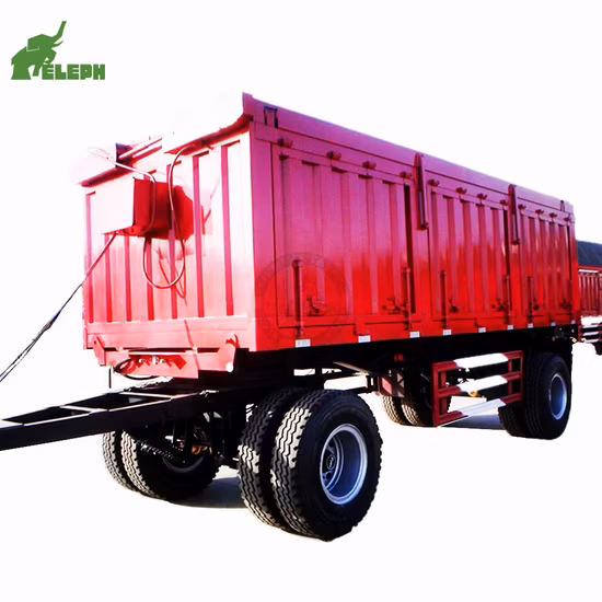2 Axles Drawbar Wings Open Box Trailers