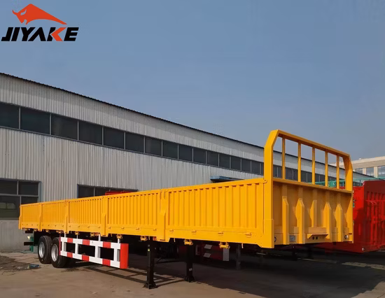 40FT Drop Side Wall Sidewall Board Bulk Fence Post Van Curtain Box Drop Dump Ribaltabile Trasporto Flatbed Container Heavy Duty Truck Semirimorchio in vendita