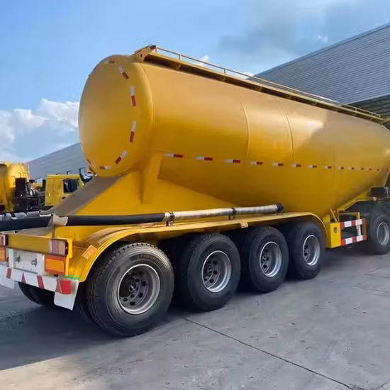Jyake 2/3 Asse 30-70cbm Compressore d'aria Bulker Carrier Silo Polvere Materiale Trasporto Autocisterna Autocisterna Serbatoio di cemento Rimorchio per semirimorchi in vendita