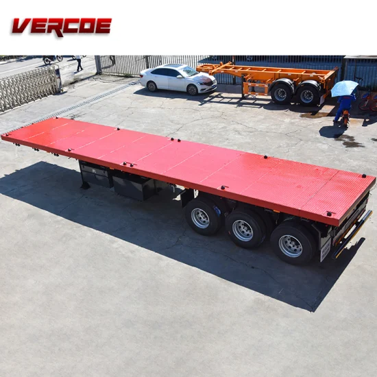 Miglior prezzo Vercoe 30 40 50 80 tonnellate 2 3 4 assi rimorchio portacontainer a pianale semirimorchio 48 FT 40 FT 20 FT rimorchio a pianale in vendita