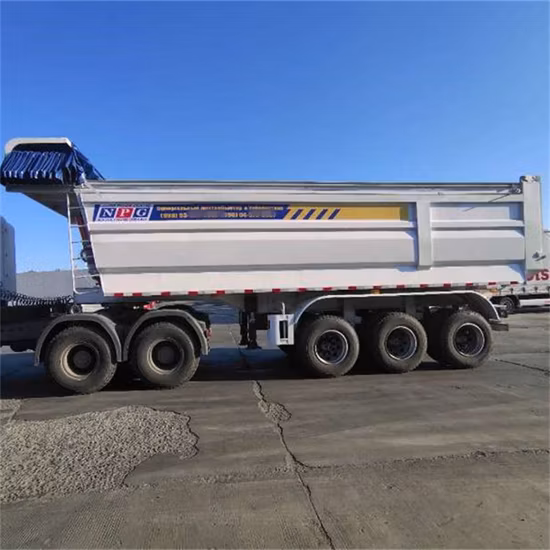 Prezzo basso 2/3/4/5 assi 35 metri cubi 40/60/80/100 tonnellate ribaltamento idraulico estremità posteriore roccia Sinotruk miniera dumper ribaltabile ribaltabile semirimorchio al prezzo di vendita