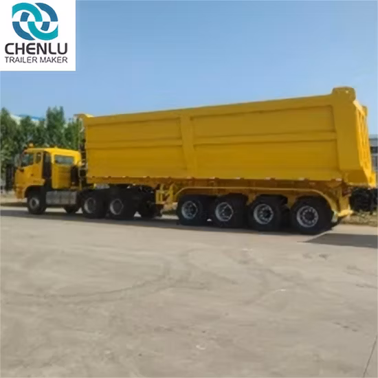 Vehicle Master Personalizzato 2/3/4 Asse Heavy Duty 35/40/45Cbm U Tipo Rimorchio di carico per autocarro con cassone ribaltabile, Autocarro con cassone ribaltabile da 60 Tonnellate Estremità Posteriore Semirimorchio per autocarro con cassone ribaltabile