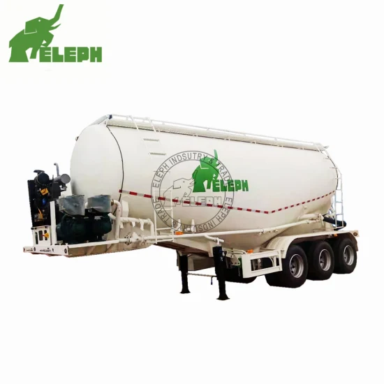 Eleph marca 2/3 asse 40-60 ton 35/45/50 cbm V-tipo secco alla rinfusa cemento/farina/polvere/cenere volante silo cisterna per trasporto rinfuse/autocisterna semirimorchio per camion silobas in vendita